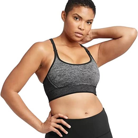 All in Motion - Sports Bra Medium Support, Crisscross Racerback - Large • Gray - Picture 8 of 9